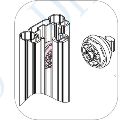 Industrial Convex Guide Wheel For OD 28mm Aluminum Lean Pipe