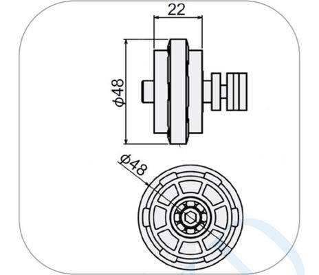Industrial Convex Guide Wheel For OD 28mm Aluminum Lean Pipe