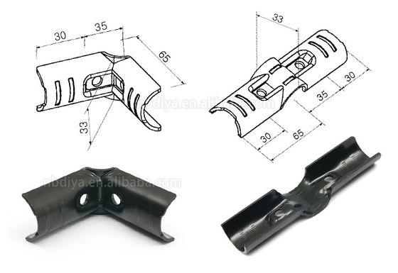 HJ-3 Black Electrophoresis Lean Pipe Joint / Lean Tube Connector / Pipe Fittings