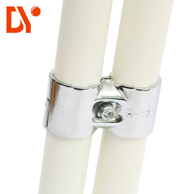 Chrome Plating HJ-11 Sheet Metal Joints Metal Lean Pipe Connector Tube Clamp in 2.3mm Thickness for Lean Pipe Rack System