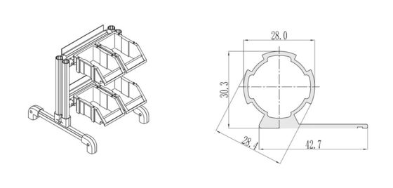 Hot-Sale DY28-04A Single Side Aluminum Pipe Aluminum structural pipe