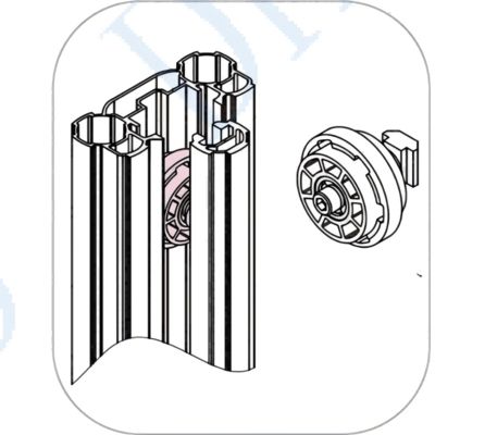 DYE28-16 Aluminum Tube Convex Guide Wheel for OD 28mm Aluminum Lean Pipe