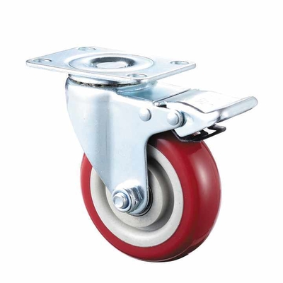 4 polegadas Medium Flat Casters Venda Quente giratório e travagem Top Plate Casters Feito de aço durável Vários Industriais
